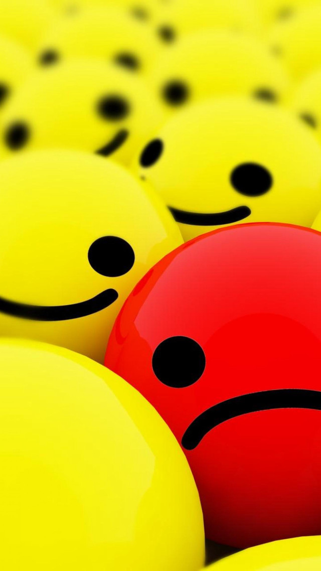 Red sad ball yellow dots free wallpaper for mobile - medium preview image