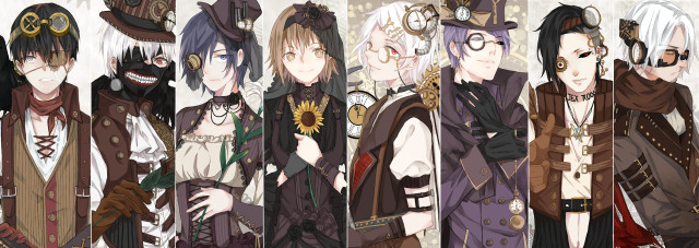 Anime characters outfits hairstyles group free wallpaper for desktop - medium preview image