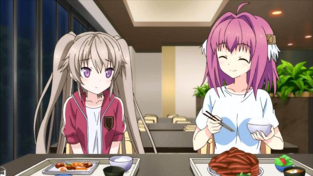 Anime girls eating food restaurant #2 free wallpaper for desktop - medium preview image