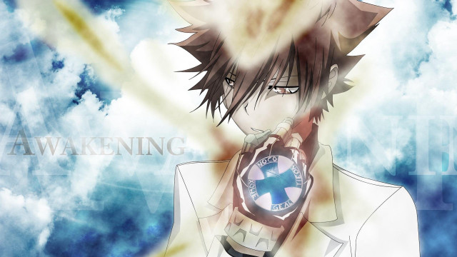 Man sword clouds blue sky free wallpaper for desktop - medium preview image