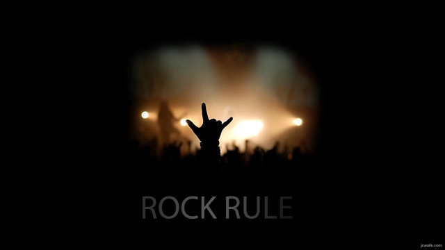 Rock rules concert hands lights free wallpaper for desktop - medium preview image