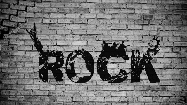Brick wall rock painted black free wallpaper for desktop - medium preview image