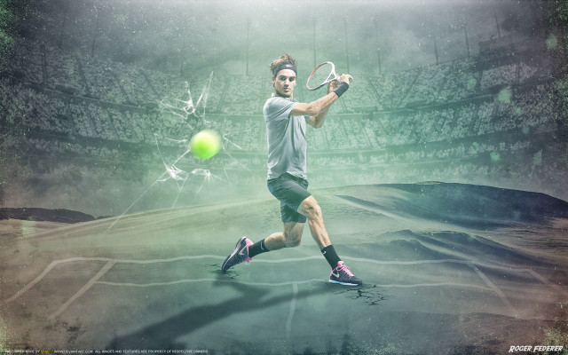 Man playing tennis court ball free wallpaper for desktop - medium preview image