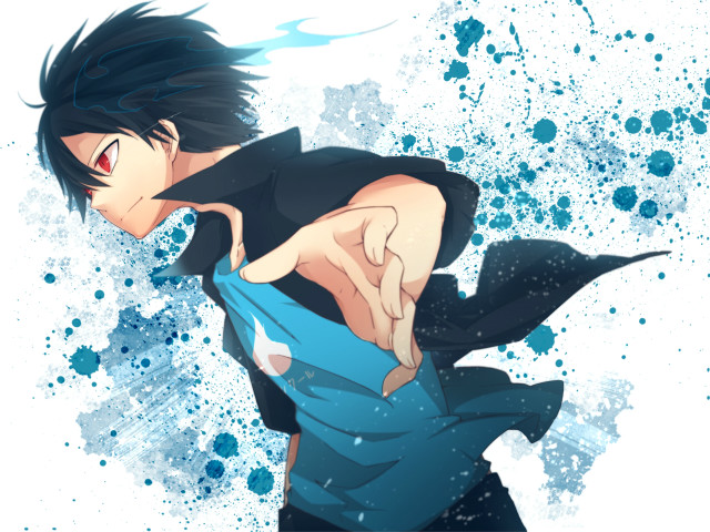 Black hair blue dress anime free wallpaper for desktop - medium preview image