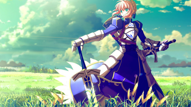 Woman long dress holding sword free wallpaper for desktop - medium preview image