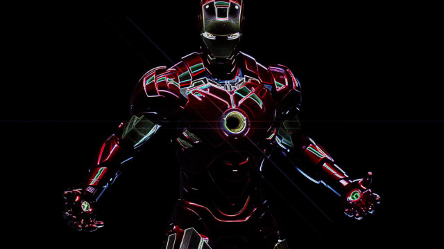 Stylized iron man dark glowing free wallpaper for desktop - medium preview image
