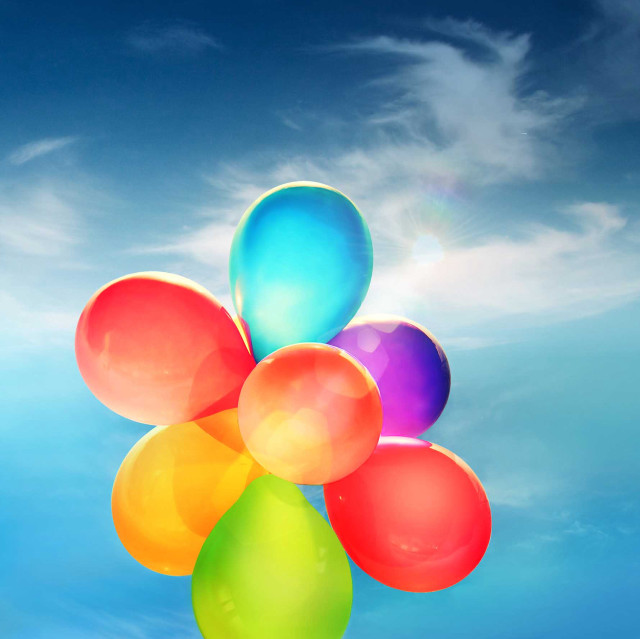 Balloons floating sunny day blue #3 free wallpaper for tablet - medium preview image