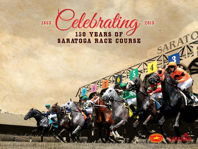 Horses racing saratoga 150 years free wallpaper for desktop - medium preview image