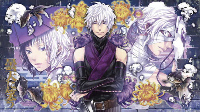 Anime couple brick wall skulls free wallpaper for desktop - medium preview image