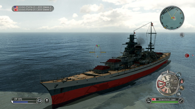 Battleship ocean clock watch face free wallpaper for desktop - medium preview image