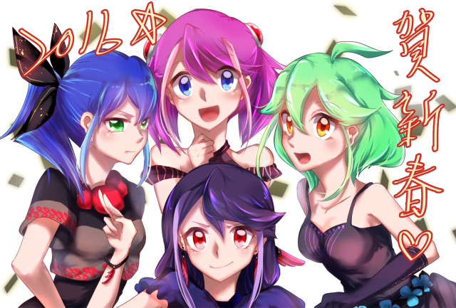 Girls colored hair bows group free wallpaper for desktop - medium preview image