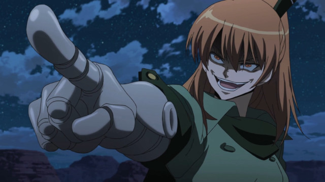 Woman pointing gun camera sky free wallpaper for desktop - medium preview image