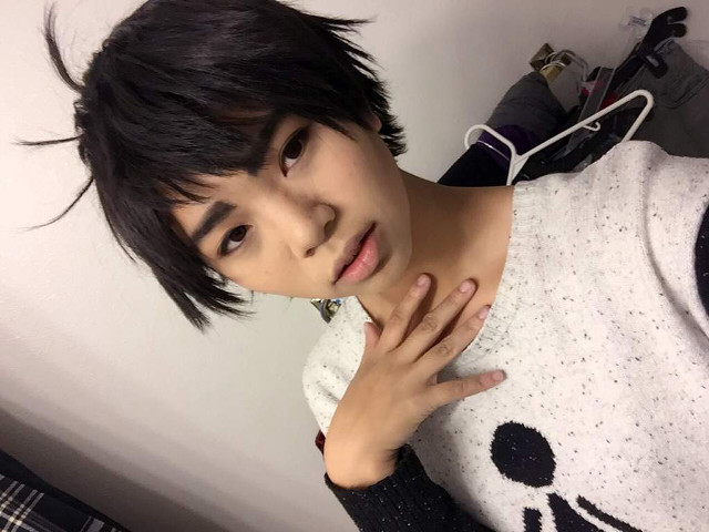 Young man black hair white free wallpaper for desktop - medium preview image