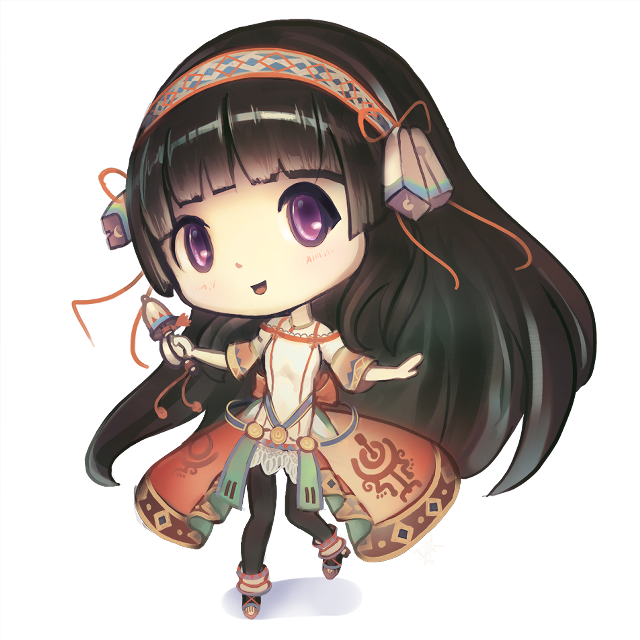 Cartoon girl with hat and free wallpaper for tablet - medium preview image