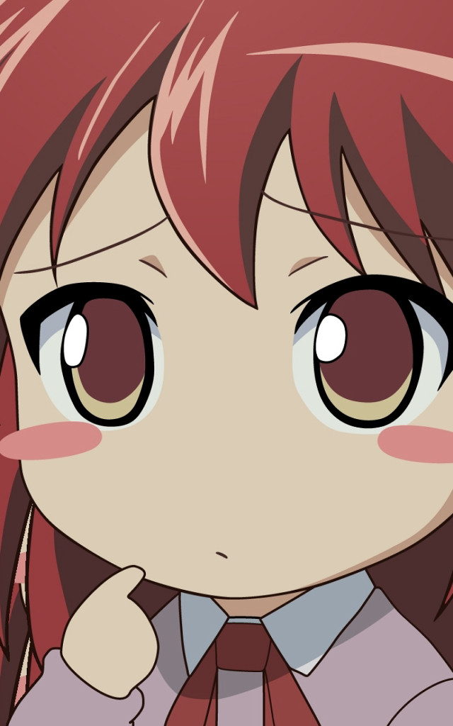 Girl red hair tie serious free wallpaper for mobile - medium preview image