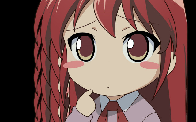 Girl red hair tie shirt free wallpaper for desktop - medium preview image