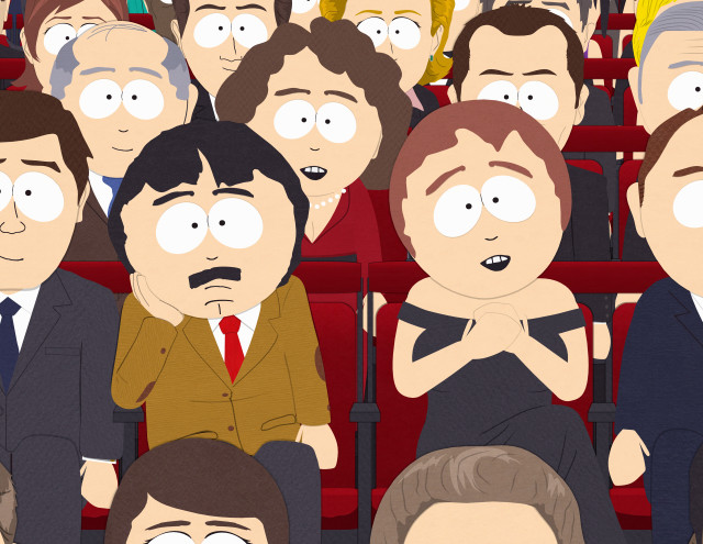 Crowd theater watching cartoon man free wallpaper for desktop - medium preview image