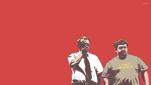Two men red background red free wallpaper for desktop - medium preview image