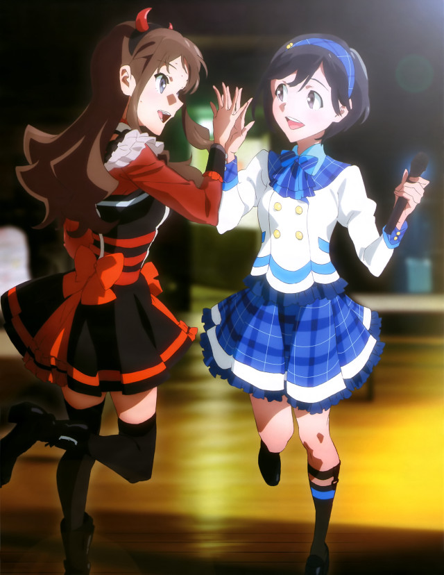 Anime girls dancing together dance free wallpaper for mobile - medium preview image