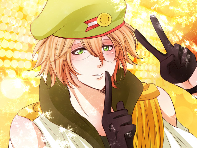 Person hat finger up yellow free wallpaper for desktop - medium preview image