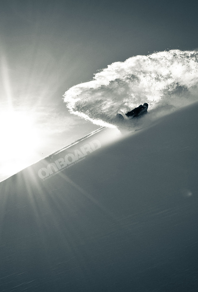 Snowboarder slope sunny cloud ride free wallpaper for mobile - medium preview image