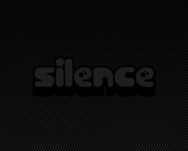 Silentce black background white text free wallpaper for desktop - medium preview image