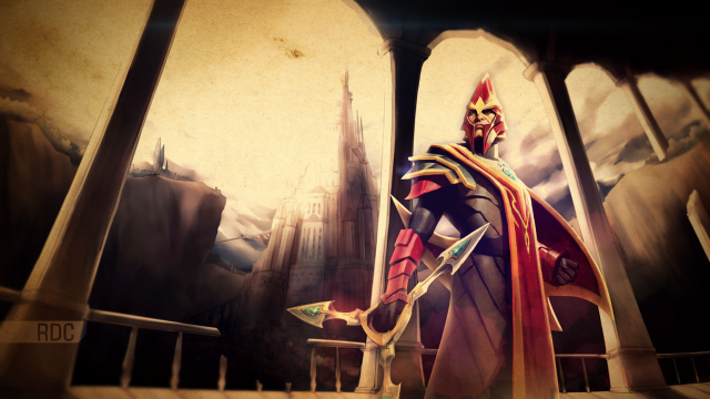 Man costume doorway sword city free wallpaper for desktop - medium preview image