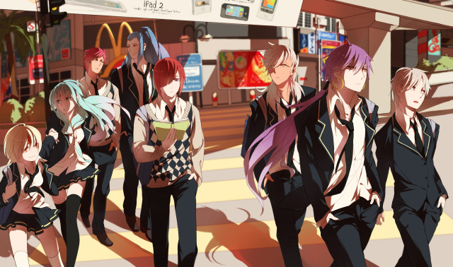 City street mcdonalds group people free wallpaper for desktop - medium preview image