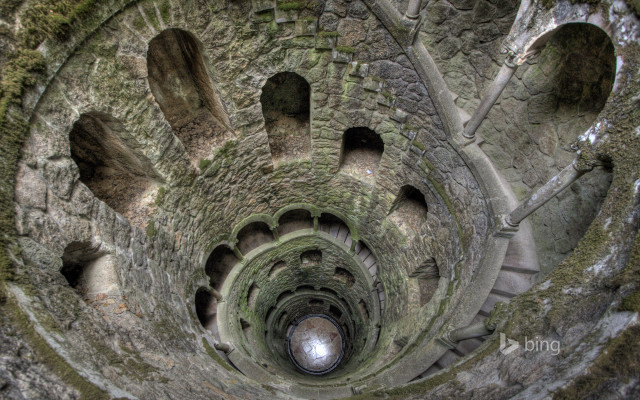 Spiral staircase stone building moss free wallpaper for desktop - medium preview image