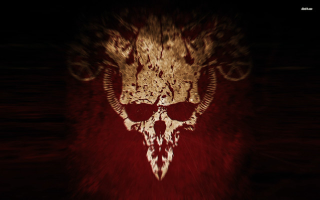 Skull sunglasses dark red background free wallpaper for desktop - medium preview image