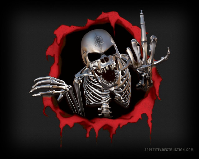 Skeleton knife cigarette hole blood free wallpaper for desktop - medium preview image