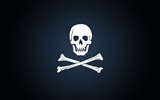 Skull crossbones dark background white #2 free wallpaper for desktop - medium preview image
