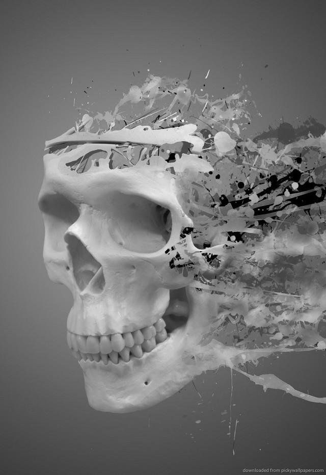 Skull painted face neck artistic free wallpaper for mobile - medium preview image