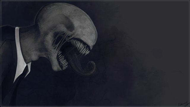 Creepy alien with tie toothy free wallpaper for desktop - medium preview image