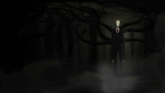Man suit tie dark forest free wallpaper for desktop - medium preview image