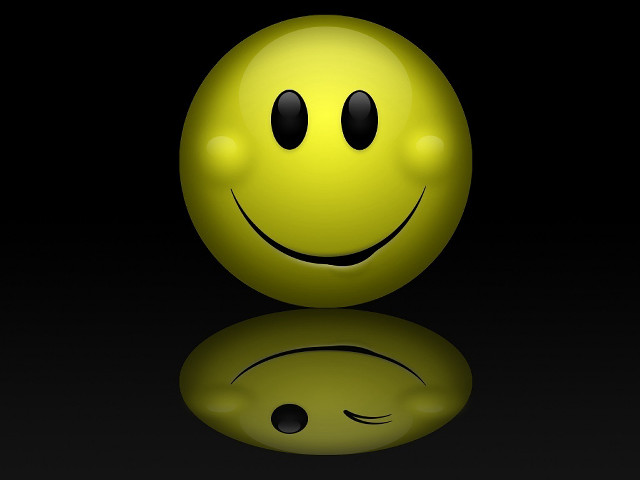 Smiley face reflection dark background free wallpaper for desktop - medium preview image