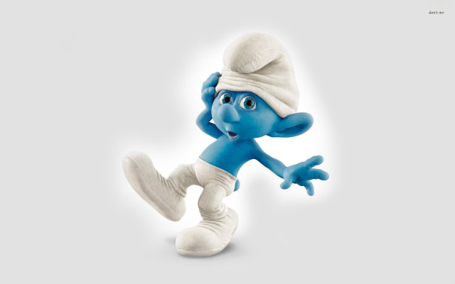 Blue white cartoon character white free wallpaper for desktop - medium preview image