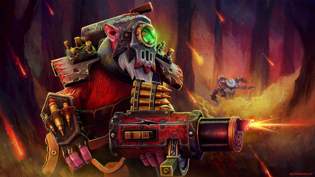 Man gun demon background glowing free wallpaper for desktop - medium preview image