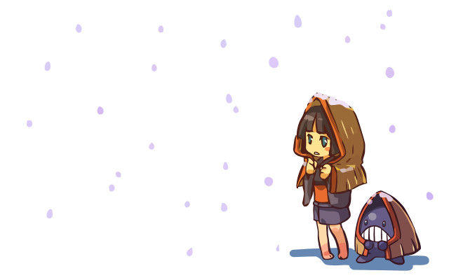 Woman snow backpack standing winter free wallpaper for desktop - medium preview image