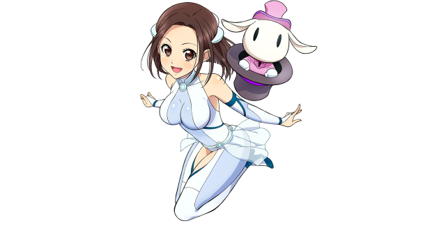 Woman white dress flying cow free wallpaper for desktop - medium preview image