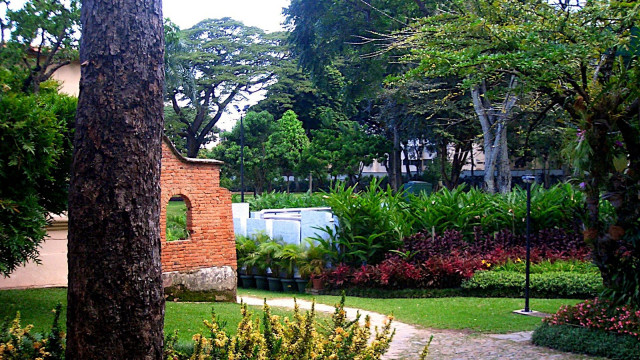 Park clocktower garden path building free wallpaper for desktop - medium preview image