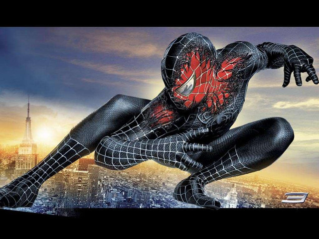 Spider man jumping arms outstretched free wallpaper for desktop - medium preview image