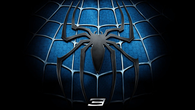 Spiderman logo blue black spider free wallpaper for desktop - medium preview image