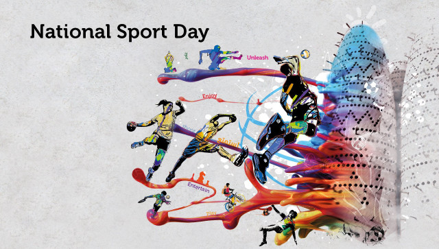 National sport day dancing colorful free wallpaper for desktop - medium preview image