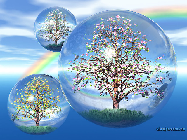 Tree bubble rainbow background rainbow free wallpaper for desktop - medium preview image