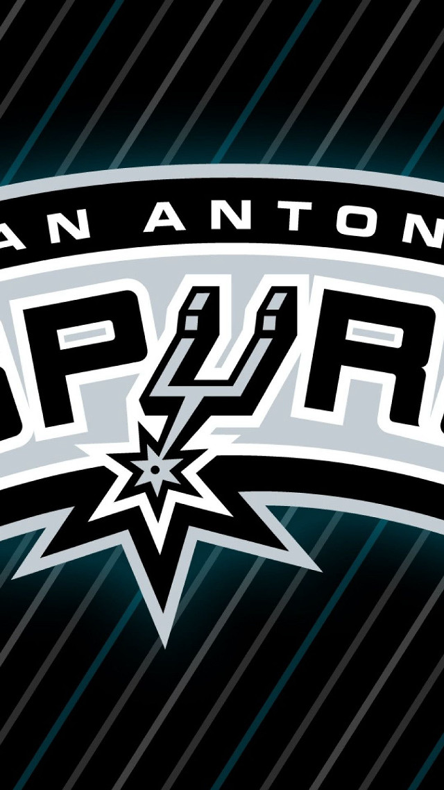 Spurs logo black background diagonal free wallpaper for mobile - medium preview image