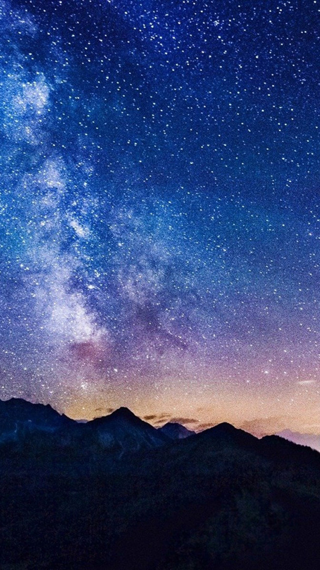 Night sky stars mountain range #14 free wallpaper for mobile - medium preview image