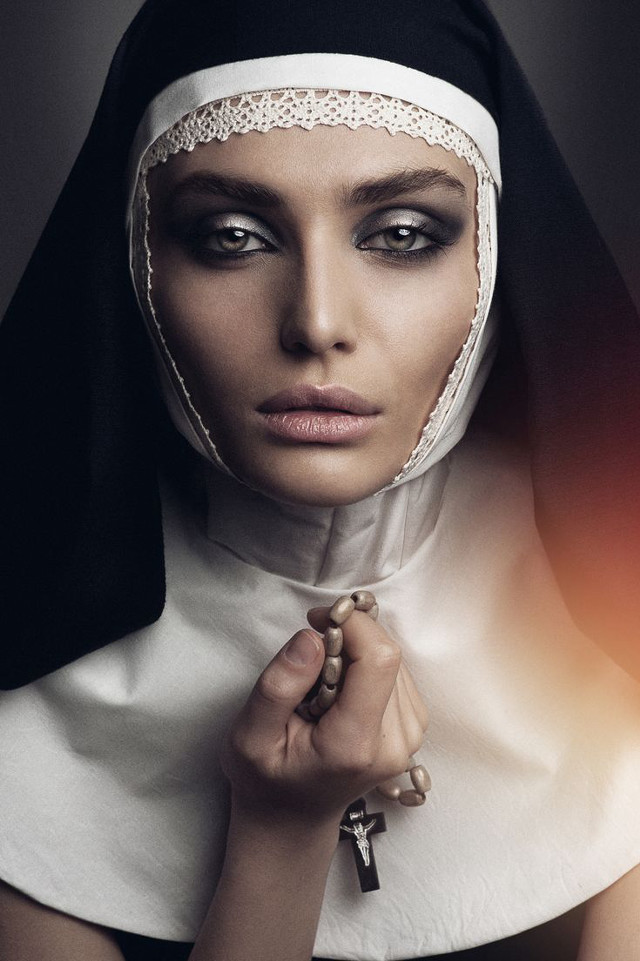 Woman nun outfit cross headdress free wallpaper for mobile - medium preview image