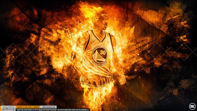 Basketball player fire uniform holding free wallpaper for desktop - medium preview image