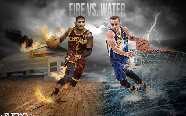 Basketball players water fire background #2 free wallpaper for desktop - medium preview image
